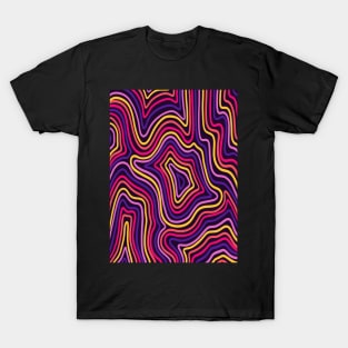 80s Sunset Wavy Lines T-Shirt